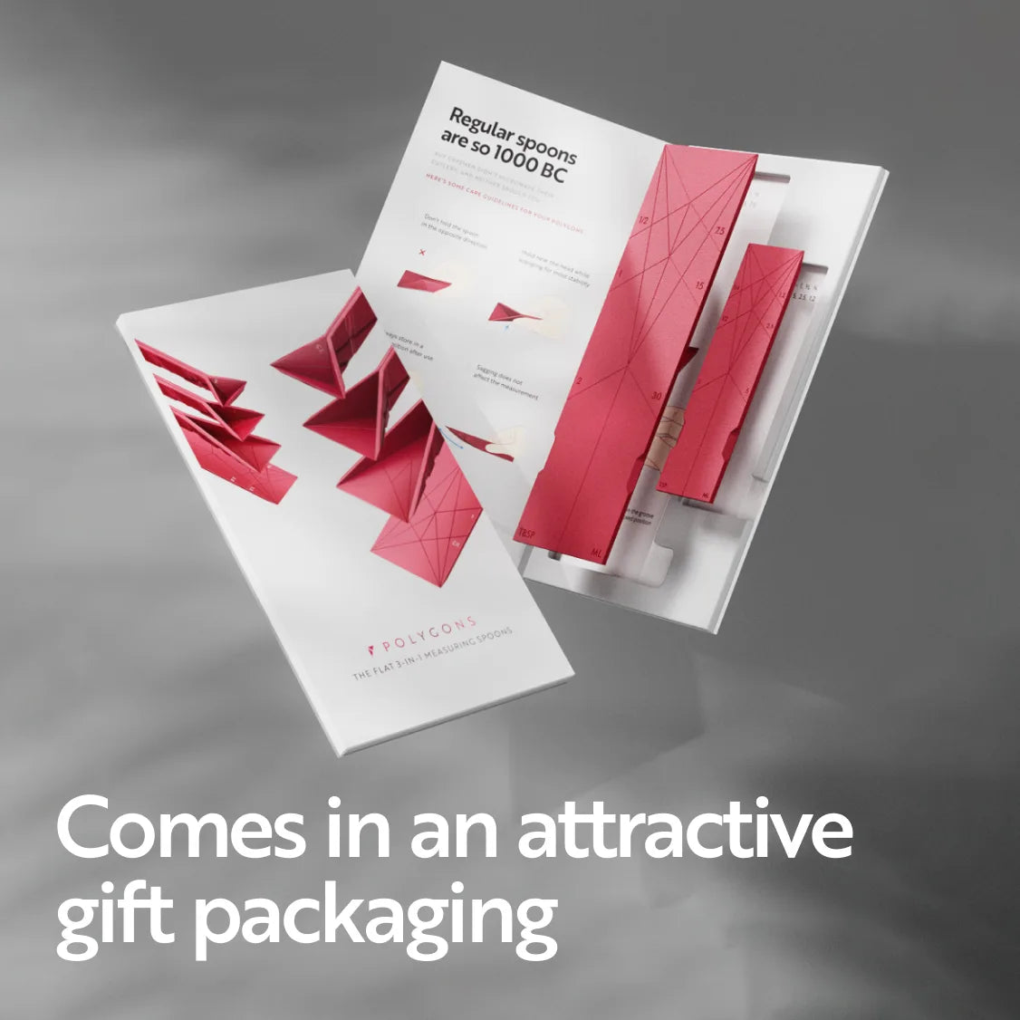 Polygons spoons in their gift box