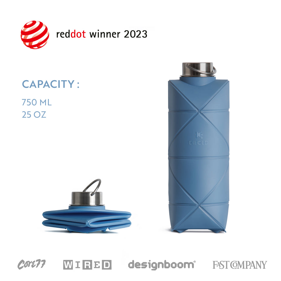 DiFOLD Origami Bottle in Sleek Blue