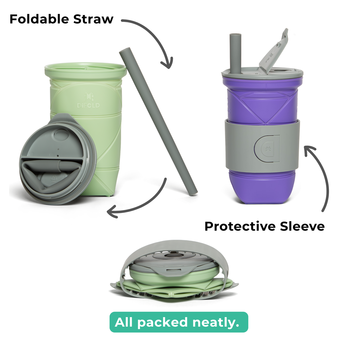 Cup Accessories (Sleeve + Foldable Straw) — product image 2