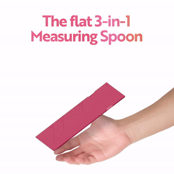 Polygons flat measuring spoon folds into four different capacities