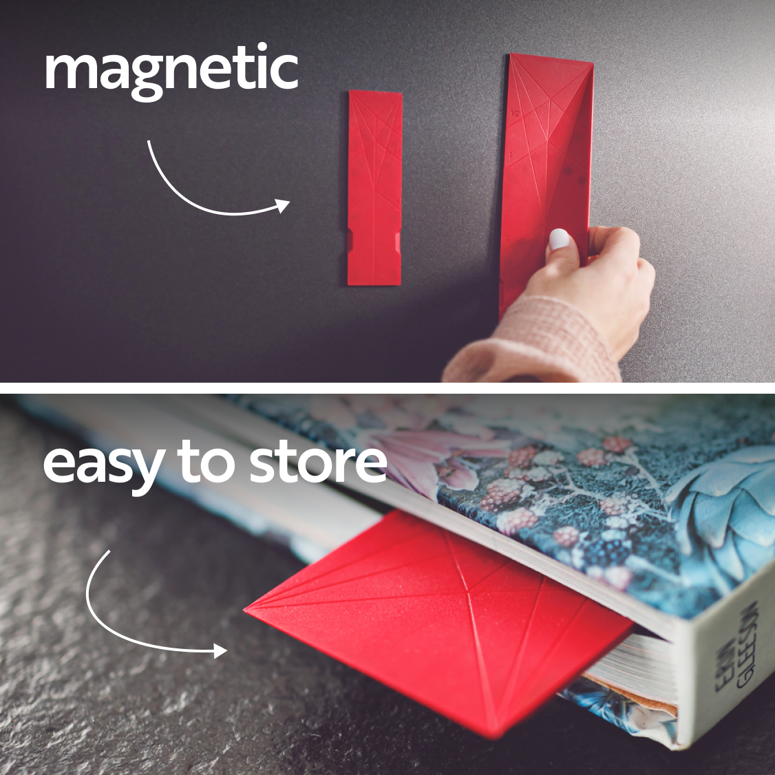 Flat Polygons tool folds to make four different sizes of measuring