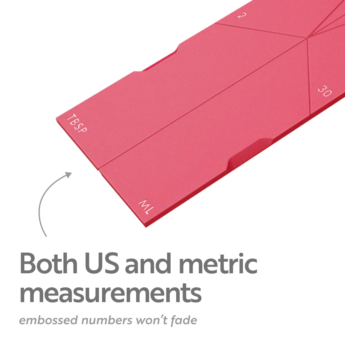 Embossed US and metric measurements